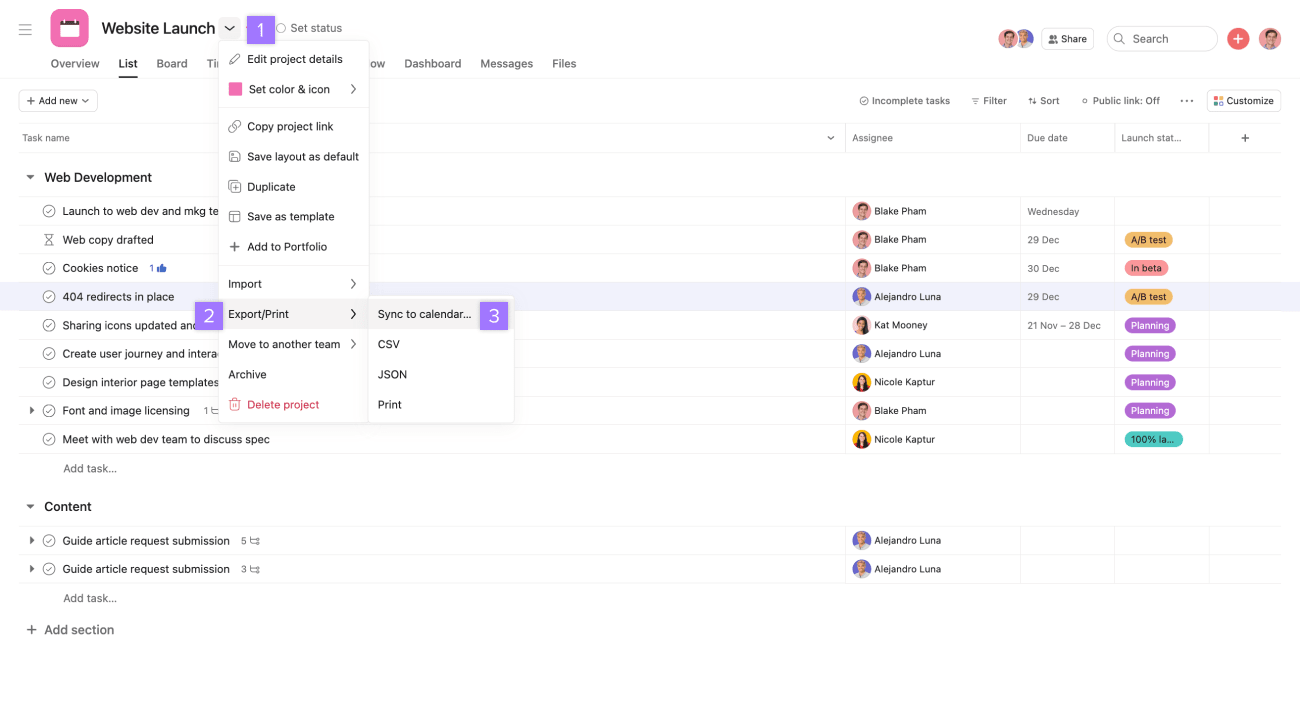 Sync Asana + Google Calendar, Outlook, Apple | Product guide • Asana  Product Guide