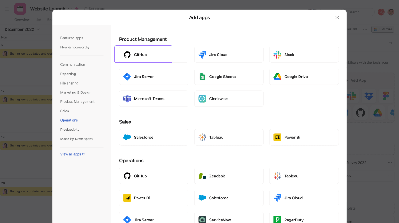 GitHub and Asana integration