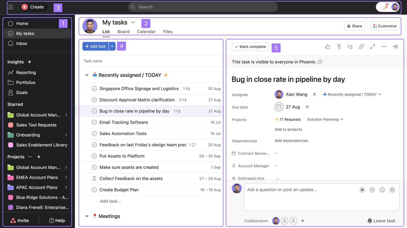 團隊合作平台: Asana 畫面預覽3